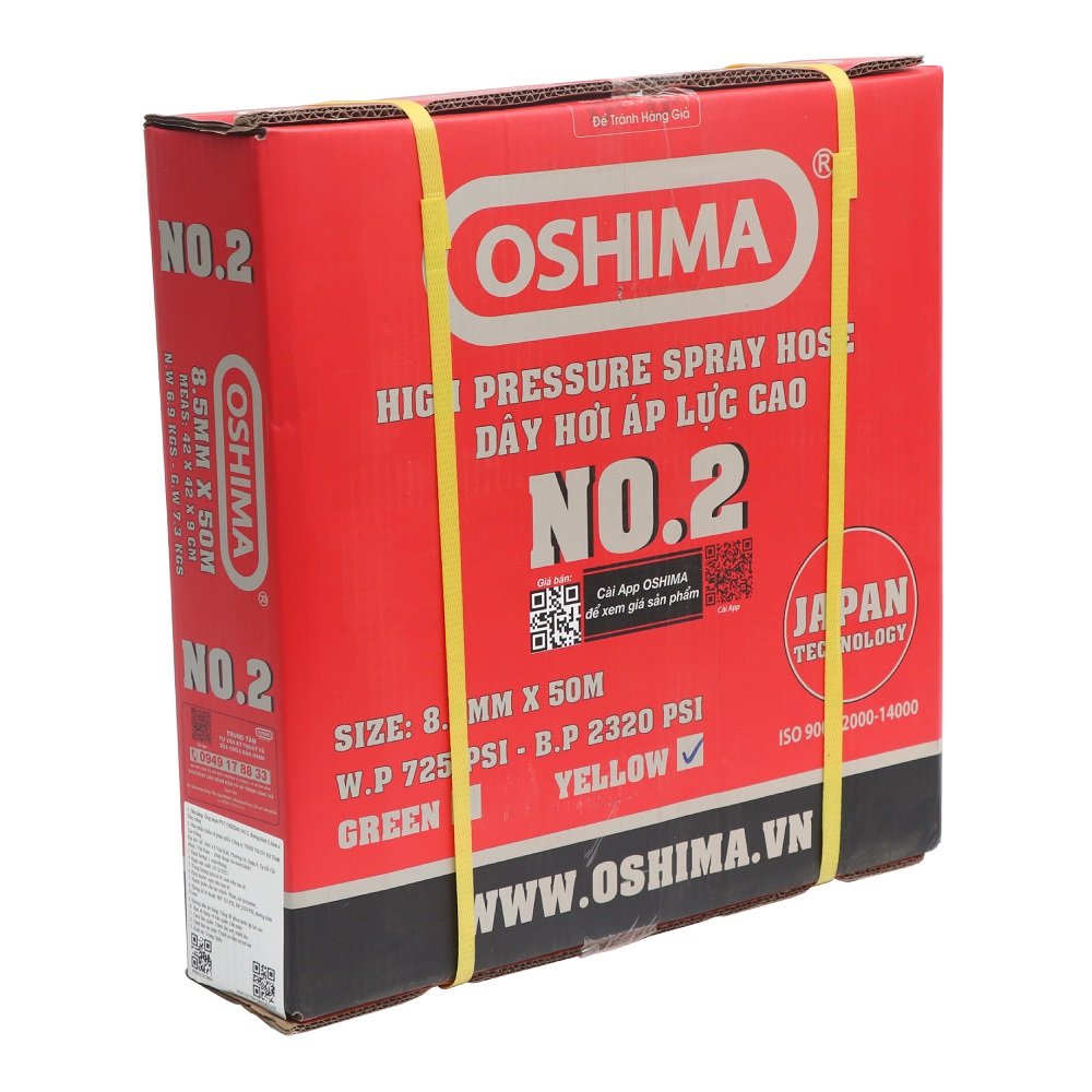 Dây hơi Oshima No.2 10mm x 100m Vàng