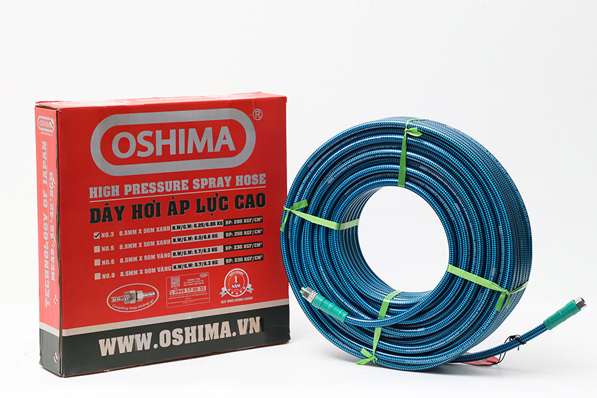 Dây hơi Oshima No.3 8.5mm x 50m Xanh